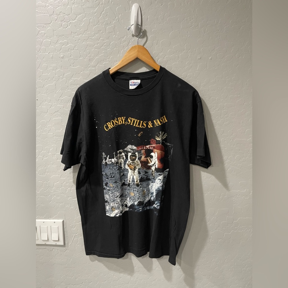 Vintage Crosby Stills & Nash “Live It‎ Up” Album SS Shirt
